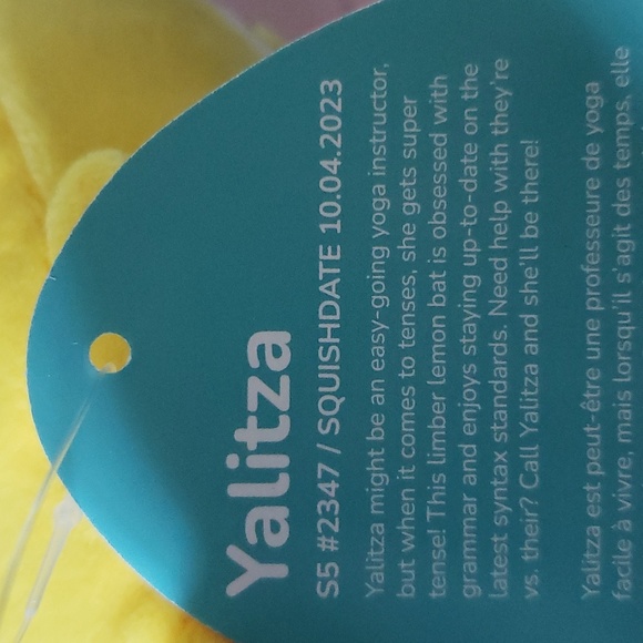 Yalitza the Lemon Fruit Bat 5" Squishmallow NEW WITH TAGS - Picture 6 of 6